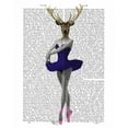 thumbnail image 3 of Fab Funky 12x14 Black Modern Framed Museum Art Print Titled - Ballet Deer in Blue, 3 of 5