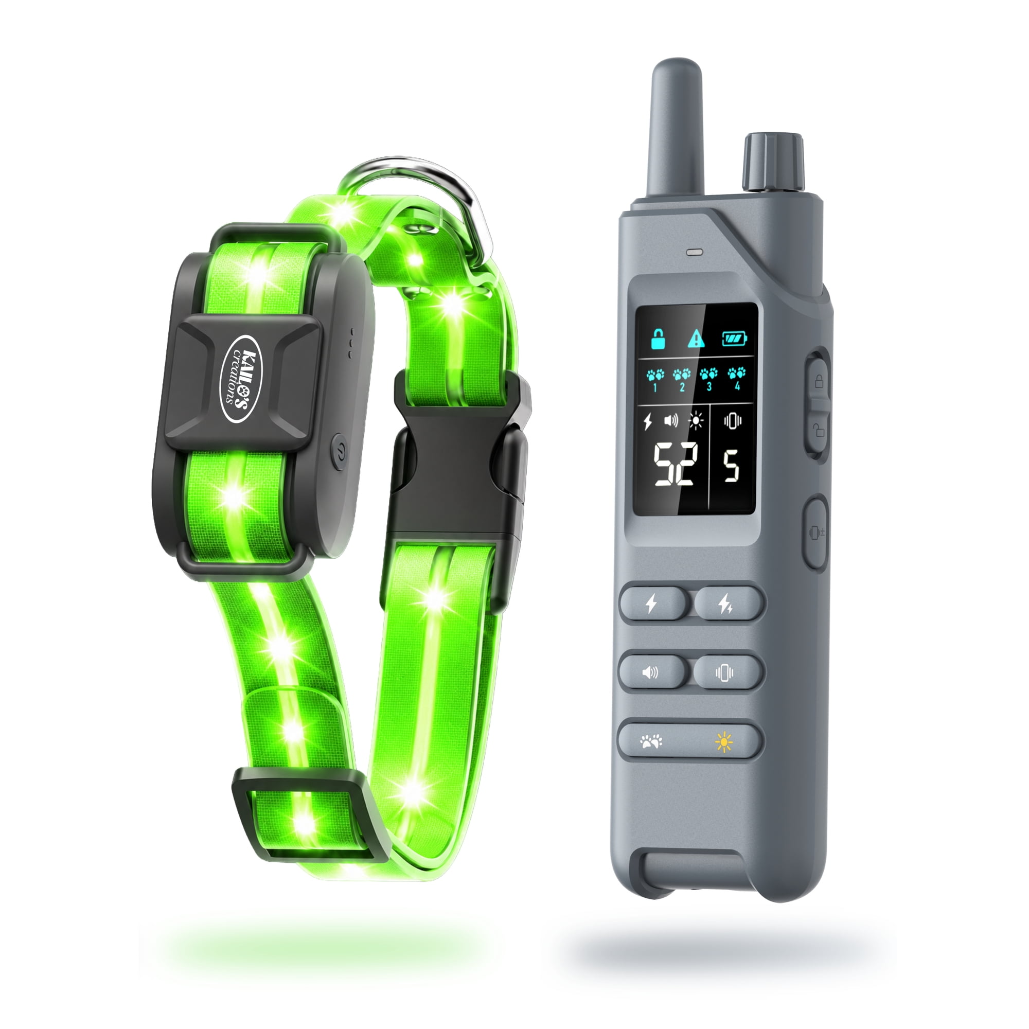 Kailo s Creations Dog Training Collar with Remote 360° LED Lights 4 200-Ft Range IPX8 Waterproof Rechargeable