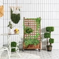 thumbnail image 3 of Spaco 50 Inch Wood Planter Box with Trellis Mobile Raised Bed for Climbing Plant, Planter Raised Beds, Planter Boxes Outdoor, Raised Beds for Gardening, 3 of 12