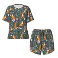 thumbnail image 4 of Lsque Wolf Fox In Flower Forest Women's Short-Sleeved Pajama Set - 2 Piece Soft and Lightweight Sleepwear Set-Large, 4 of 9