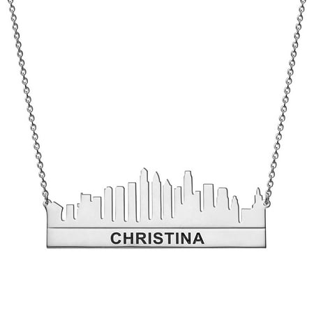 Personalized Cityscape Name Necklace Philadelphia Skyline