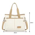 thumbnail image 3 of Canvas Commute Bag Contrast Color Top-Handle Bags Multi-function Simple for Work, 3 of 7