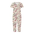 thumbnail image 4 of YUGYXL Womens Capri Pajama Sets Short Sleeve Sleepwear Top and Capri Pants Trendy Printed 2 Piece Loungewear with Pockets A Pink M, 4 of 5