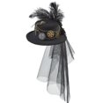 thumbnail image 1 of Steampunk Diadema Accesorios de disfraces Sombrero de fiesta Velo de encaje Sombrero de estilo gótico vintage Sombreros de fieltro, 1 of 9