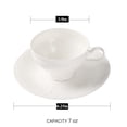 thumbnail image 7 of Pulchritudie Fine China White Teacup and Saucer Set,  7 oz Cups, British Teacups, Set of Four, 7 of 7
