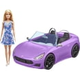 thumbnail image 1 of Barbie Doll (11.5 in Blonde) & Purple Convertible Car, 3 to 7 Year Olds - Walmart Exclusive, 1 of 6