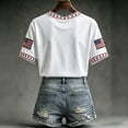 thumbnail image 5 of Women's 9/11 25th Anniversary V Neck Shirt Never Forget 911 American Flag Graphic Tee Short Sleeve Patriotic Memorial Tops, 5 of 6