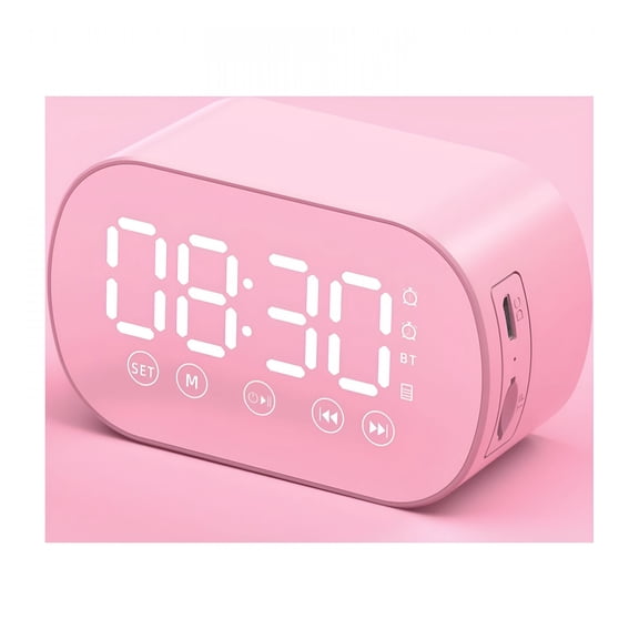 GJX Led Digital Alarm Clock,Wireless Bluetooth Speaker with Fm Radio,Portable Alarm Clock with Mirror,Loud Alarm for Bedroom Desk Bedside,Home Decor,Gift for Kids Alarm Clock for Bedroom