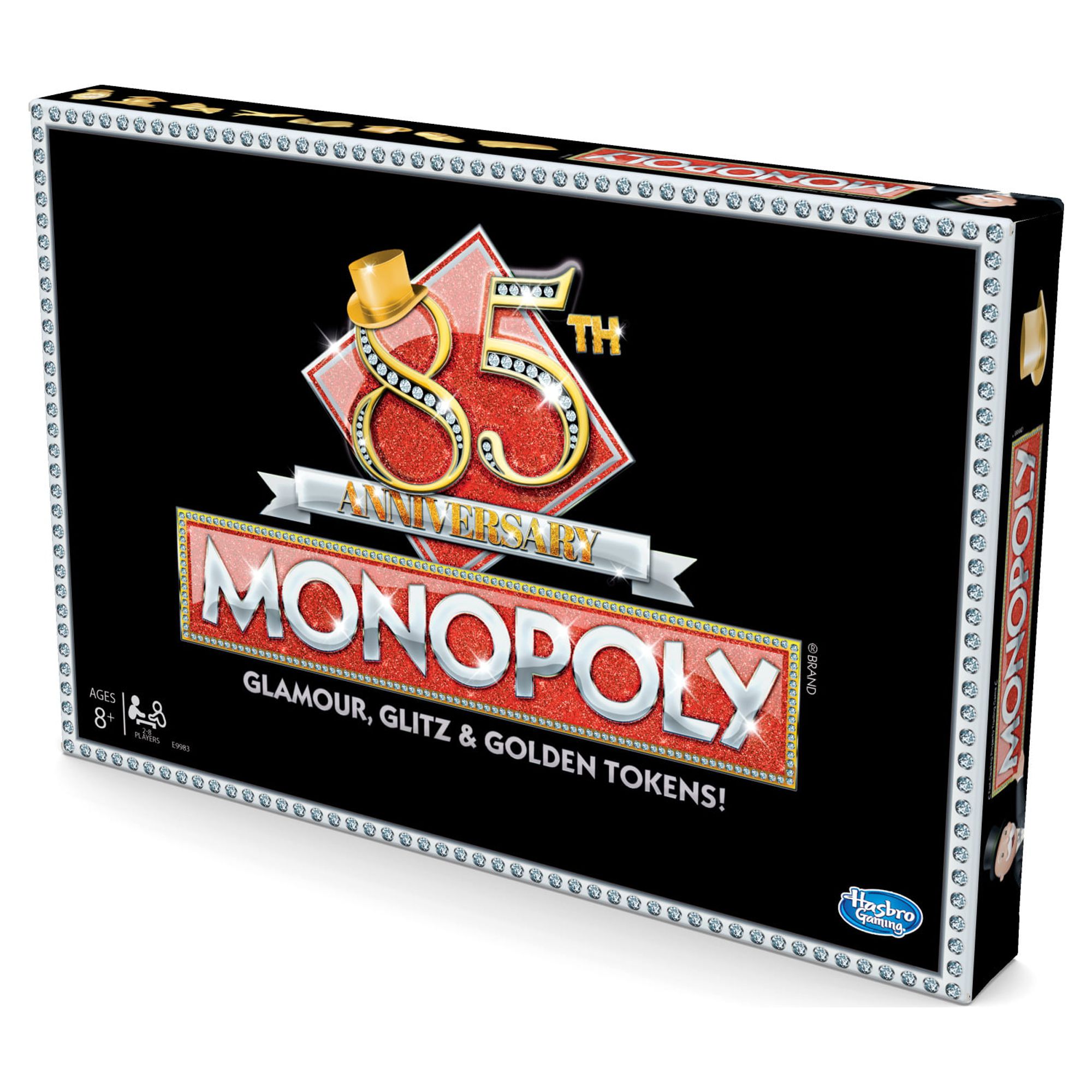 Monopoly 85Th anniversary Game, includes 8 Golden tokens - Walmart.com