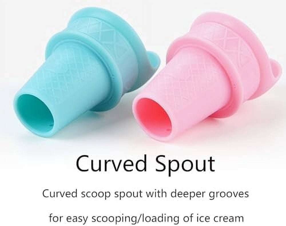 Ice Cream Cone Holder - Ice Cream Cone Scoop, Mini Ice Cream Cones Reusable, 2024 New Plastic Cone Shaped Ice Cream Scoop, Food Grade Ice Cream Snow Cone Rack for Birthday Party Wedding (4pc) 4pc 4pc