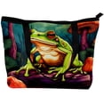 thumbnail image 2 of Frog Canvas Leather Mix Crossbody Bag Twill Sponge Jeanette Hand-held 30x10.5x39cm/11.8x4.1x15.4in, 2 of 5