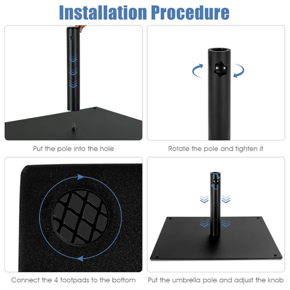 Aimee Lii 42lbs Weighted 25 Inch Square Patio Umbrella Base, Outdoor Umbrella Stand Aimee Lii 42lbs Weighted 25 Inch Square Patio Umbrella Base, Outdoor Umbrella Stand