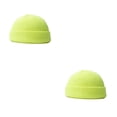 thumbnail image 2 of Qarigey Sombrero de hilo de punto de invierno Gorras de cabeza corta de moda casual Hombres Mujeres Sombreros Patinaje Snowboard Camping Amarillo brillante 2piezas, 2 of 6