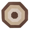 thumbnail image 2 of Better Trends 96" Octagonal Braided Rug 100% Polypropylene Durable and Stain Resistant Reversible Indoor Area Utility Rug, Country Stripe Collection - Brown Stripe, 2 of 2