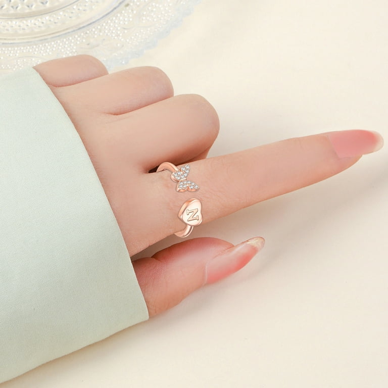 PMUYBHF WoMen s Engagement Rings Size 11 Initial Letter Alphabet Rings A Z Silver And Gold Adjustable Finger Ring for Women Girl Jewelry WoMen s Rings Size 7 Silver Walmart