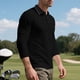thumbnail image 5 of Blusa y camisa de manga larga con cuello vuelto para hombre, estilo informal, de golf, de negocios, con botones sueltos, de media manga, con cuello vuelto, blusas de poliéster para hombre, 5 of 9
