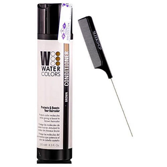 Watercolors by Tressa Color Depositing Sulfate-Free Shampoo, Haircolor (w/ Sleek Comb) Water Colors Hair Dye Maintenance Wash (CONDITIONER - Brown - 8.5 oz) (PACK OF 3)