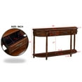 thumbnail image 4 of PORKISS Solid Pine Wood Console Table, Entryway Table Hallway Table with 2 Drawers Roman Legs, Retro Sofa Table for Living Room, Foyer, Cherry, 4 of 14