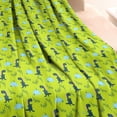 thumbnail image 3 of BrightGreen Cartoon Dinosaurs Leaves Pattern Blanket,Comfortable Soft Lamb Wool Throw Blanket,All Season,Warm Lightweight Blankets for Sofa Bed Couch Living Room Chair,40"x50", 3 of 4