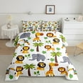 thumbnail image 2 of Manfei Wild Lions Elephant Bedding Comforter Set,Tropical Botanical Coconut Monstera Twin Comforter Sets,Jungle Animal Bedding Set For Boys Girls,Super Cozy Room Decor Reversible,2pcs, 2 of 8