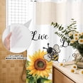 thumbnail image 3 of No Hook Shower Curtain, Sunflower Bee Shower Curtains for Bathroom with See Through Top Window, Vintage Yellow Floral Farmhouse Watercolor Waterproof & Washable Bath Curtain Stand Up Stall 36"x72", 3 of 9