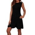 thumbnail image 2 of Liquidation d'Été 2025! Robe Grande Taille pour Femmes, Liquidation d'Été pour Femmes, Robe d'Été Unie Sans Manches Col Rond, 2 of 5