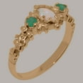 thumbnail image 2 of LBG British Made 9k Rose Gold Natural Opal & Emerald Womens Promise Ring - 33 size options - Size 7, 2 of 9