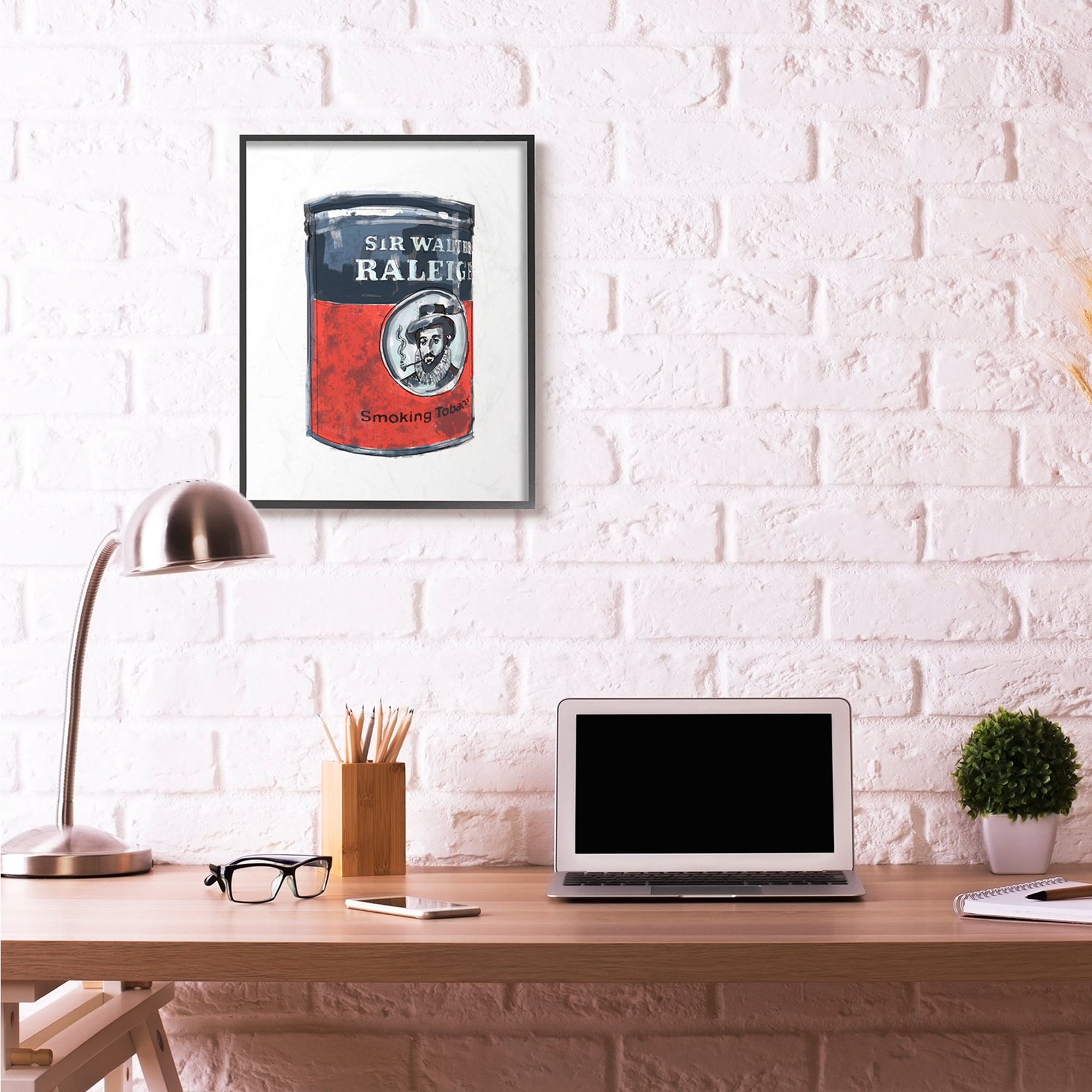 Stupell Industries Smoking Tobacco Painted Can Design Paintings Black Framed Art Print Wall Art, 24x30, by Karen Dreyfus