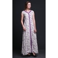 thumbnail image 3 of Bimba Robe de Plage Longue Sans Manches à Fente avant Imprimée Florale Été Printemps pour Femmes-Petite, 3 of 5
