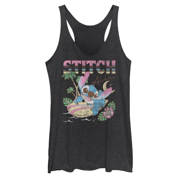 Womens Lilo & Stitch Surfing Stitch Racerback Tank