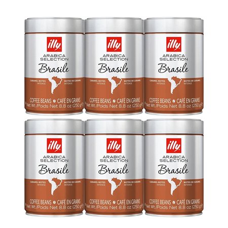 illy Coffee Arabica Selection Whole Bean Brazil Single Origin Brasile Pack of 6