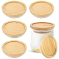 thumbnail image 1 of Bamboo Lids With Silicone Seals For Oui Yogurt Jars Compatible With Oui Yogurt Jars Airtight Glass Storage, 1 of 5