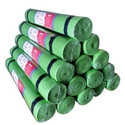 12 Green Yoga Mats Bulk Pack For Kids PE Classrooms Adults - Non Slip SGS Metal Lead Latex Free Easy To Clean Exercise Mat For Stretching Fitness Multi Use Purpose Set - Carrying Strap