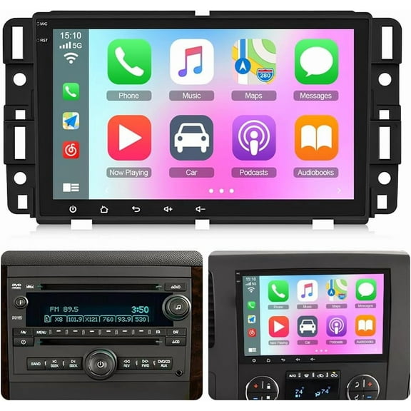 Zcargel Android 13 Car Stereo 8" Double Din Touch Screen Bluetooth Car Radio, Wireless CarPlay Android Auto, GPS Navigation with RDS & Split Screen, USB FM SWC, 2 32GB for Chevrolet Malibu 2008-2012