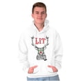 thumbnail image 5 of Funny Christmas Hipster Reindeer Lit Hoodie Sweatshirt Women Men Brisco Brands S, 5 of 6