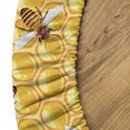 thumbnail image 5 of Ambesonne Bee Fitted Round Tablecloth, Honeybees Working Repetition, 45"- 56" Diameter, Orange Apricot and Brown, 5 of 5