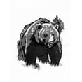 thumbnail image 2 of OnRei 15x18 White Modern Wood Framed Museum Art Print Titled - Black Bear, 2 of 4