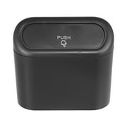Pressing Type Trash Can Hanging Vehicle Garbage Dust Storage Box Portable Auto Interior Bin Accessories Black