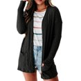 thumbnail image 4 of Camisetas de manga larga para mujer, transpirables, holgadas, cómodas, a la moda, para oficina, citas, trabajo, compras al aire libre, hogar, negro, S, 4 of 6