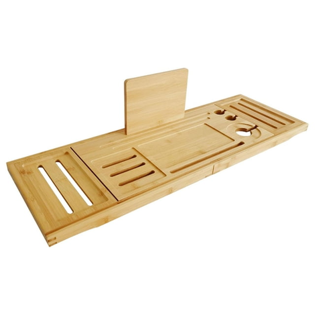 GROWTH TANK Plateau de Baignoire Extensible en Bambou Support de Téléphone pour Baignoire Longueur Ajustable