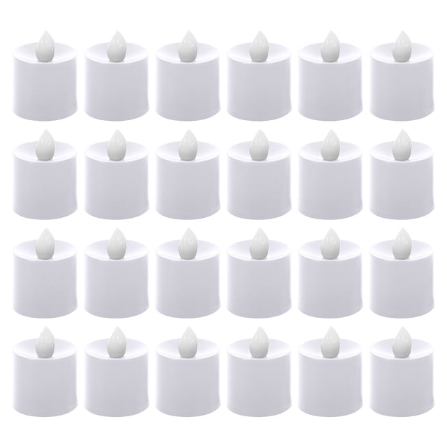 Halloween LED Tea Lights 24 Pack - Battery Powered Flameless Candles With Realistic Flicker For Pumpkin Decorations & Safe Holiday Displays