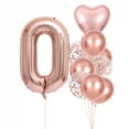 thumbnail image 6 of 10pcs Rose Golden Foil Balloon Set, 32Inch Rose Golden Number&Heart Balloons, for Wedding Birthday Party Celebration Decoration, 6 of 10