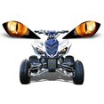thumbnail image 2 of AMR Racing ATV Headlight Eye Graphics Decal Cover Compatible with Yamaha Raptor 700/250/350 - Eclipse Orange, 2 of 4