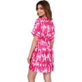 thumbnail image 2 of LA LEELA Women's Beachwear Summer Swim Beach Dress Cover ups for Swimwear Women Short Fall Swimsuit Coverups Tops for Women XL-XXL Pink, Tie Dye, 2 of 3