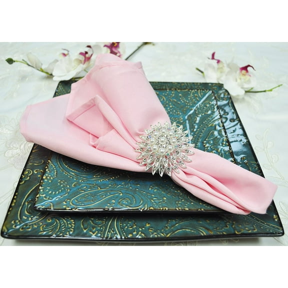 Wedding Linens Inc. (10 pcs) 20" x 20" Polyester Linen Napkins - Pink