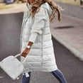 thumbnail image 2 of Womens Quilted Cotton Vest Coat Winter Hooded Sleeveless Zip up Long Puffy Jacket Warm Thick Coats with Pockets (XL, White), 2 of 8