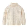 thumbnail image 7 of Atogsazn Toddler Baby Boys Knitted Sweater Kids Turtleneck Long Sleeve Sweaters Fall Winter Tops Clothes Beige 3-4 Years Fashion, 7 of 7