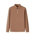 thumbnail image 2 of pstuiky camisas de manga larga para hombre, Blusa/camisa informal y moderna de color liso con cuello alto, manga larga y bolsillo con cremallera para hombre salir tops m, 2 of 9
