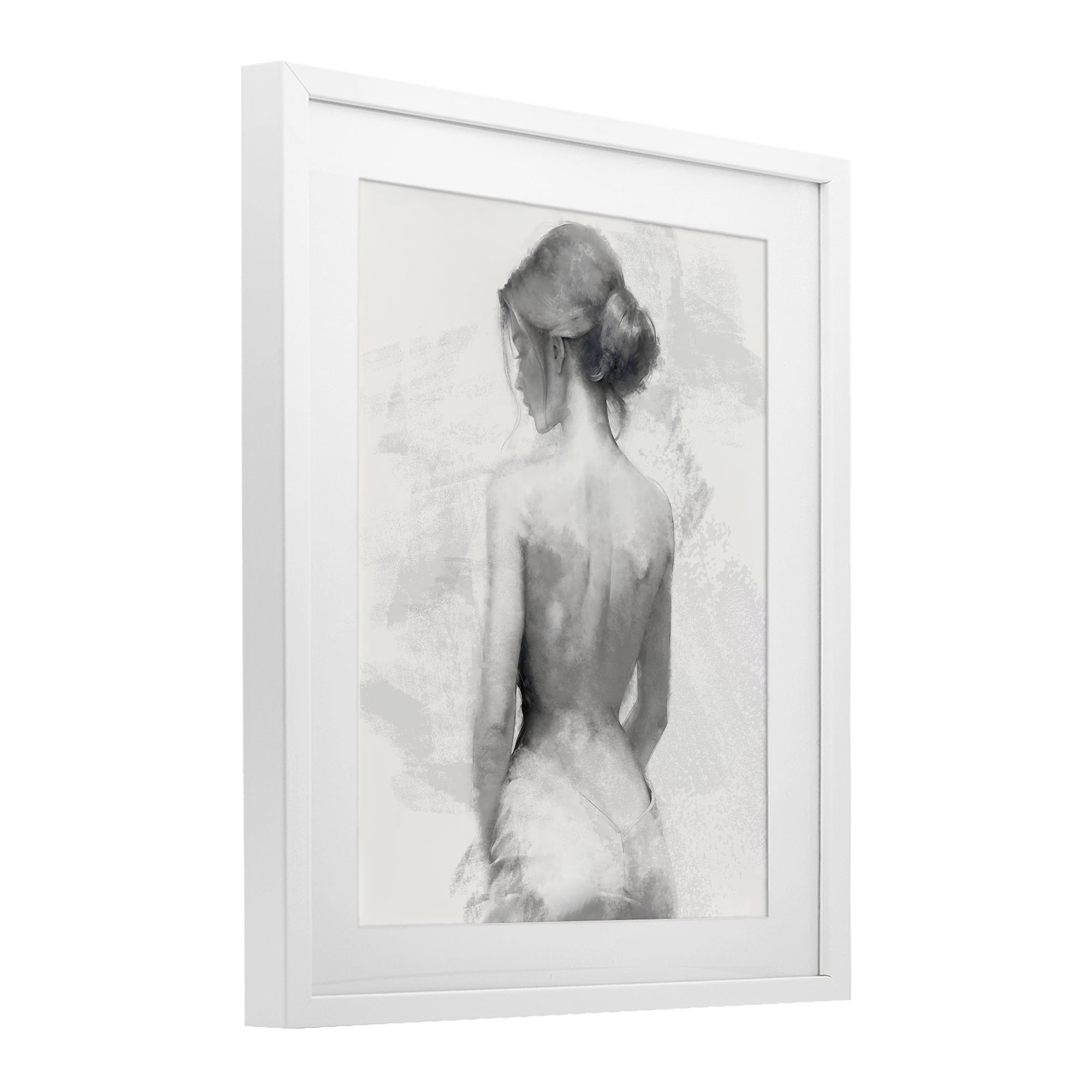Stupell Industries Mine Elegant Figure White Framed Print Under Glass, design by Kim Allen