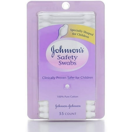 JOHNSON'S Safety Swabs 55 Each (Pack of 3)